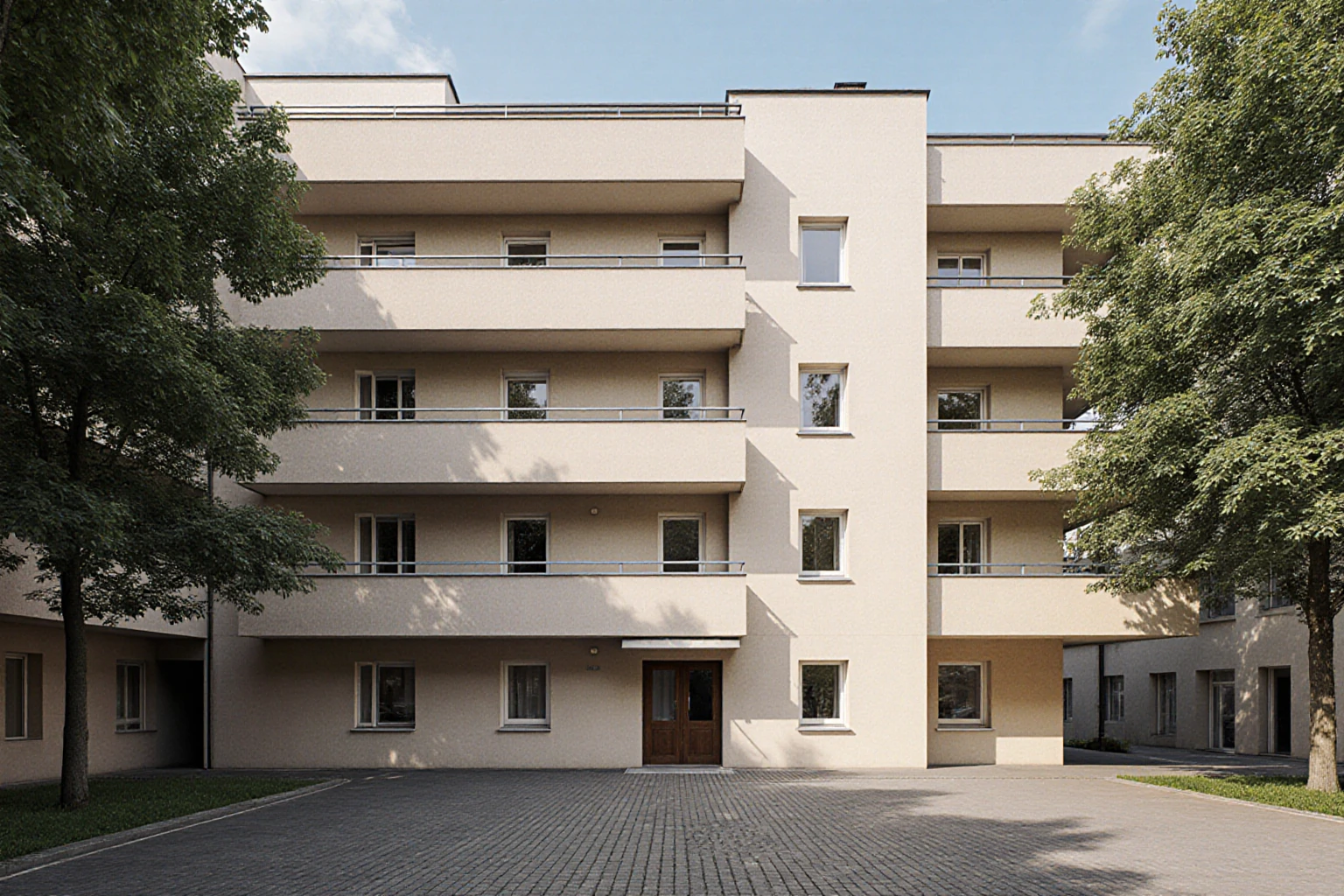 Berliner Wohngebäude mit Balkonen